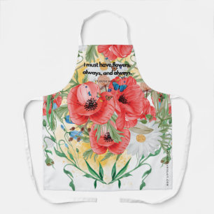 モネ付き女性の花のエプロン引用文 エプロン