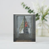 モネ夫人のポートレート、赤いカーチーフ(1873) ポストカード (スタンド正面)