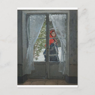 モネ夫人のポートレート、赤いカーチーフ(1873) ポストカード