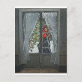 モネ夫人のポートレート、赤いカーチーフ(1873) ポストカード (正面)