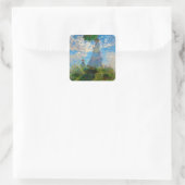 モネ女性パラソル印象主義 スクエアシール (バッグ)