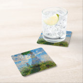 モネ女性パラソル印象主義 スクエアペーパーコースター (インサイチュ)