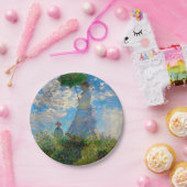 モネ女性パラソル印象主義 ペーパープレート (パーティー)