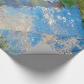 モネ女性パラソル印象主義 ラッピングペーパー (角)