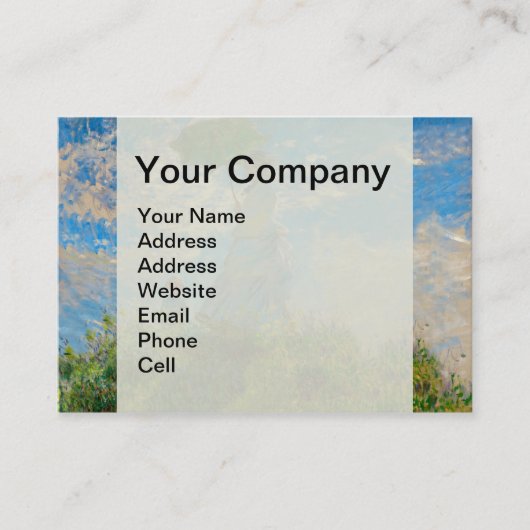 モネ女性パラソル印象主義 名刺 (正面)