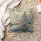 モネ帆船印フランスの象主義クラシック芸術 クッション (ブランケット)