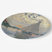 モネ帆船印フランスの象主義クラシック芸術 ペーパープレート (アングル)