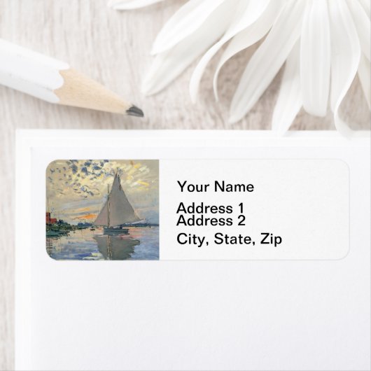 モネ帆船印フランスの象主義クラシック芸術 ラベル (インサイチュ)