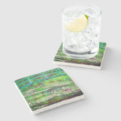 モネ日本のットブリッジと睡蓮 ストーンコースター (横)