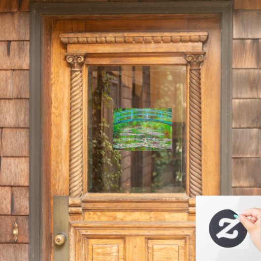 モネ日本の橋と水結び ウィンドウサイン (ホームデコレーション)