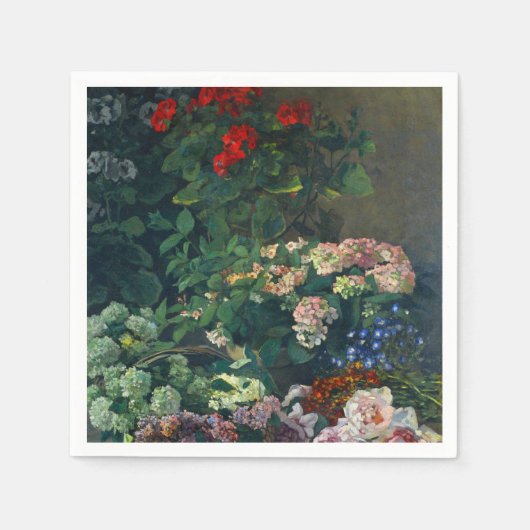 モネ春の花 スタンダードカクテルナプキン (正面)