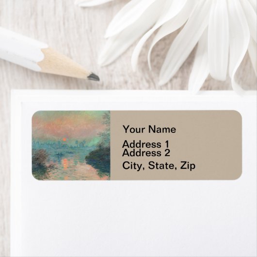 モネ素晴らしットサンセットア絵画ート印象派 ラベル (インサイチュ)