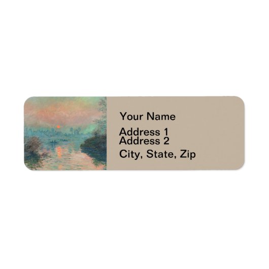 モネ素晴らしットサンセットア絵画ート印象派 ラベル (正面)