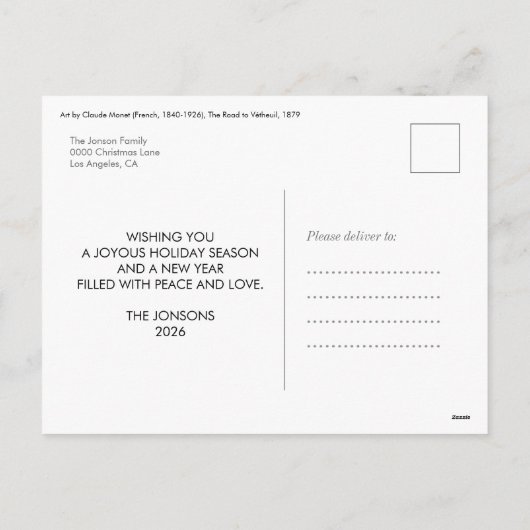 モネ絵を描アートのカレンダー2026応援教育 シーズンポストカード