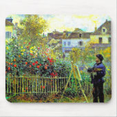 モネ絵画のガーデンでアルジェンティーユジェルモー マウスパッド (正面)