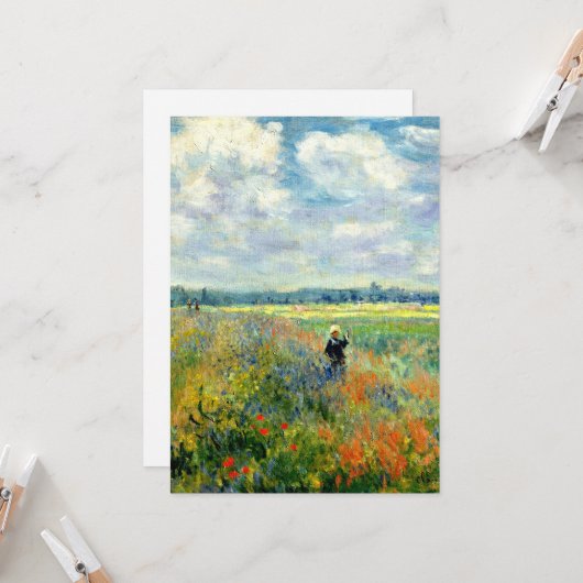 モネ絵画の、アルゼンテウイルのケピー畑 カード (正面/裏面インサイチュ)