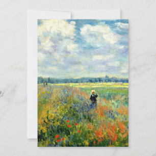 モネ絵画の、アルゼンテウイルのケピー畑 カード