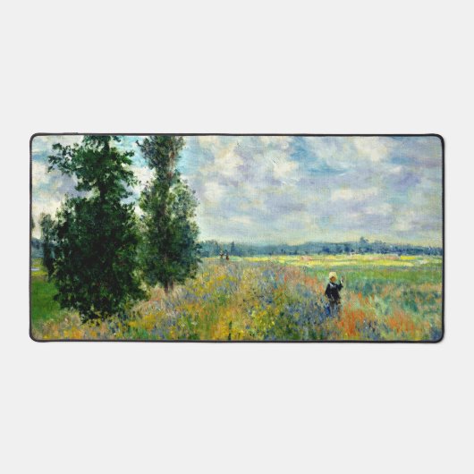 モネ絵画の、アルゼンテウイルのケピー畑 デスクマット (正面)