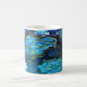 モネ語 – 水彩、青 コーヒーマグカップ (中央)