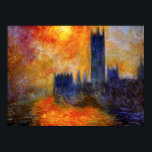 モネ議会とサンセットのポスター ポスター<br><div class="desc">Monet Houses of Parliament and Sunsetポスター。1903年からキャンバスに油絵を描く。日と年の時色彩の鮮やか間にモネは議会の違う家々。この特別演出は彼の最も逮捕され暴力的な演出の一つで、テムズ川の上で燃える深いオレンジ、紫、赤や黄色を特徴としている。クロー素晴らしド・モネ、印象派、街並、アートのファンのためのギフトフランスの。</div>