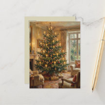 モネ風インプレッショニストのヴィンテージ クリスマス アート
