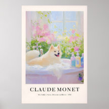 モネ風 秋田犬 バスルーム アート プリント 犬好き