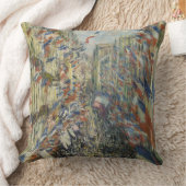 モネ1878パリのRue Montorgueil クッション (ブランケット)