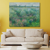 モネ1881年ヴェテウイル近郊のセーヌ川の土手 キャンバスプリント