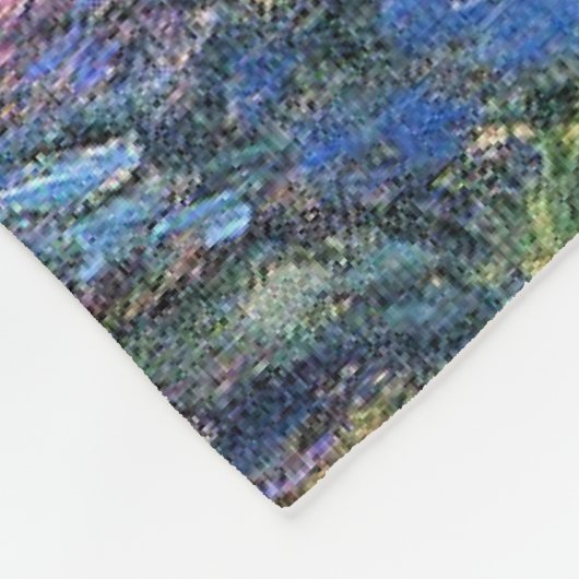 モネ – しだれ柳と睡蓮の池。 フリースブランケット (角)