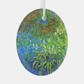 モネ – アイリスアットザシーバラ池,有名絵画な ガラスオーナメント (正面右)