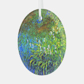 モネ – アイリスアットザシーバラ池,有名絵画な ガラスオーナメント (正面左)