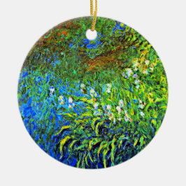 モネ – アイリスアットザシーバラ池，有名絵画な セラミックオーナメント