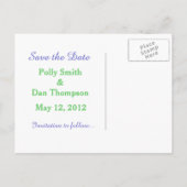 モネ・アガパンツス花は日付を結婚保存 案内ポストカード (裏面)