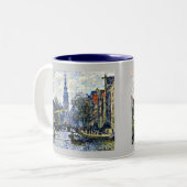 モネ:アムステルダムの運河 ツートーンマグカップ (正面左)