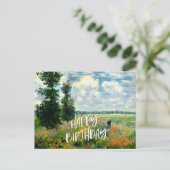 モネ - アルジャントゥイユのポピー畑、誕生日グリーティング ポストカード (スタンド正面)