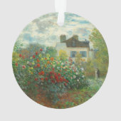 モネ「アルジャントゥイユの画家庭園」絵画 オーナメント (裏面)