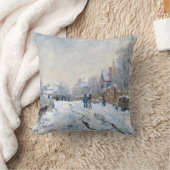 モネ – アルゼンチュイルの雪のシーン クッション (ブランケット)