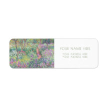 モネ「アーティストの庭」差出人住所ラベル