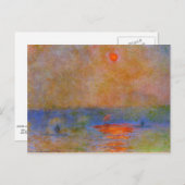 モネ – ウォータールー橋、霧の中の日光 ポストカード (正面/裏面)