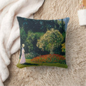 モネ・ガーデンの女性 クッション (ブランケット)