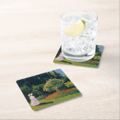 モネ・ガーデンの女性 スクエアペーパーコースター (インサイチュ)