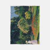 モネ・ガーデンの女性 フリースブランケット (正面)