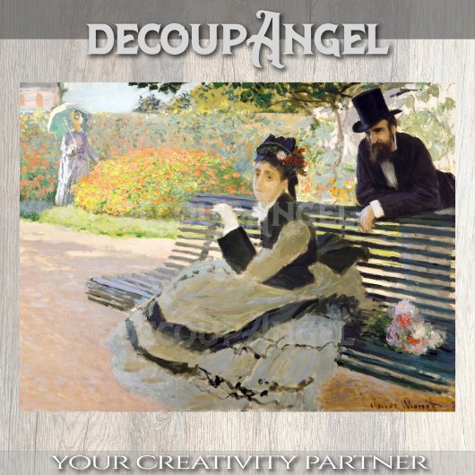 モネ – ガーデンベンチ上のカミーユ 薄葉紙