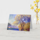 モネ、サリスガーデンから見られるアンティーブ カード (黄色い花)