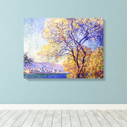 モネ – サリスガーデンから見られるアンティーブ， キャンバスプリント (インサイチュ (ウッドフロア))