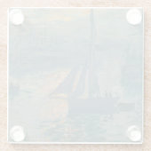 モネ・サンライズ海洋印象派絵を描の ガラスコースター (裏面)