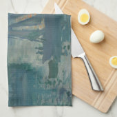 モネ・サンライズ海洋印象派絵を描の キッチンタオル (四つ折り)