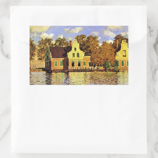 モネ – ザアンダムのザーン川の家 長方形シール (バッグ)