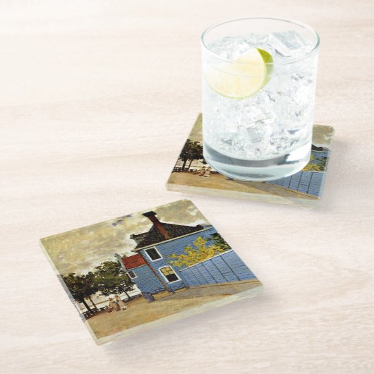 モネ – ザブルーハウスアットザアンダム ガラスコースター (アングル)