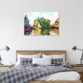 モネ - ザーンダム、運河の絵画 キャンバスプリント (インサイチュ (寝室))